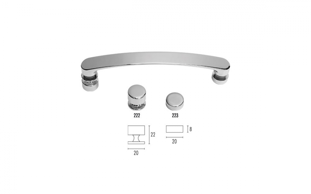 Art. LNK-520PB – Double handle with knob and stud hole distance 160