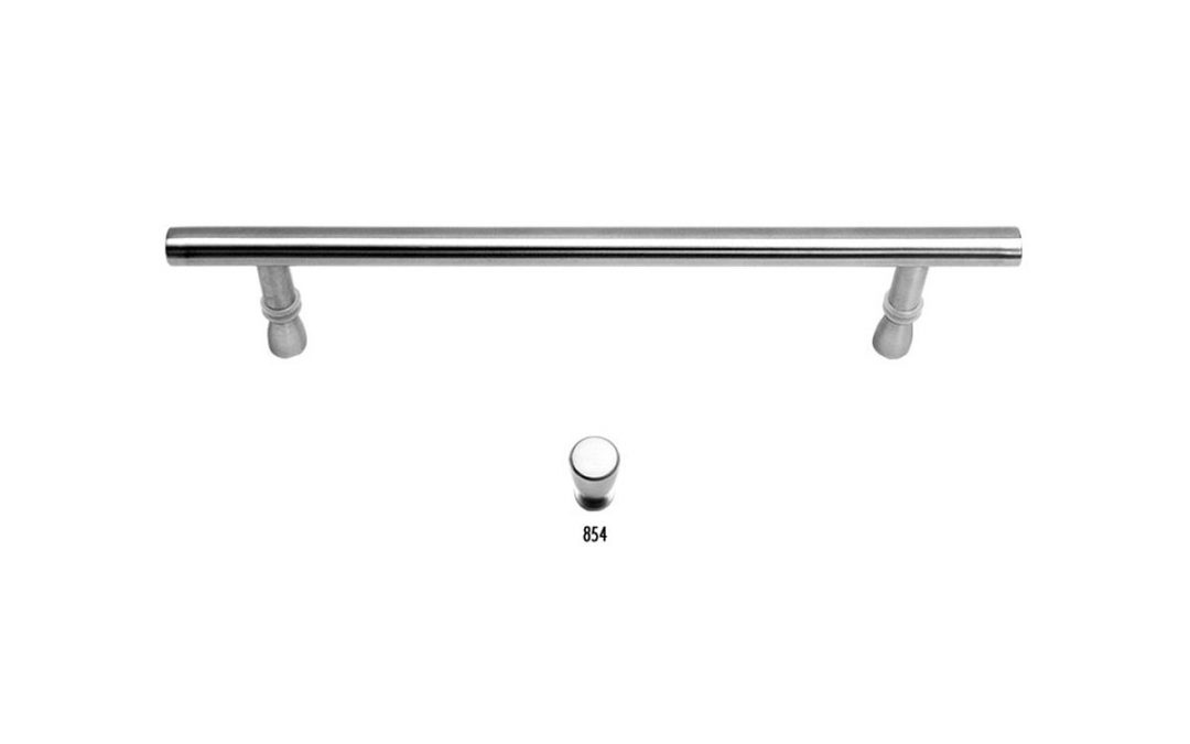 Art. MRZH-040PP – Stainless steel handle with brass knobs hole distance 192