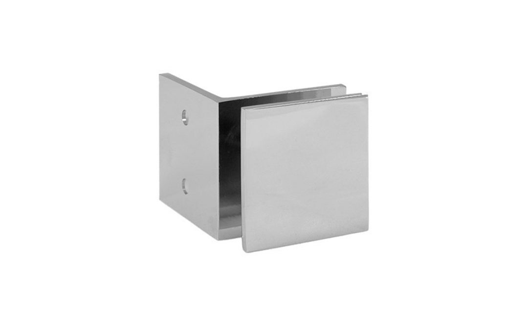 Art. GC02 – Morsetto angolare a 90° vetro/muro per montaggio a filo