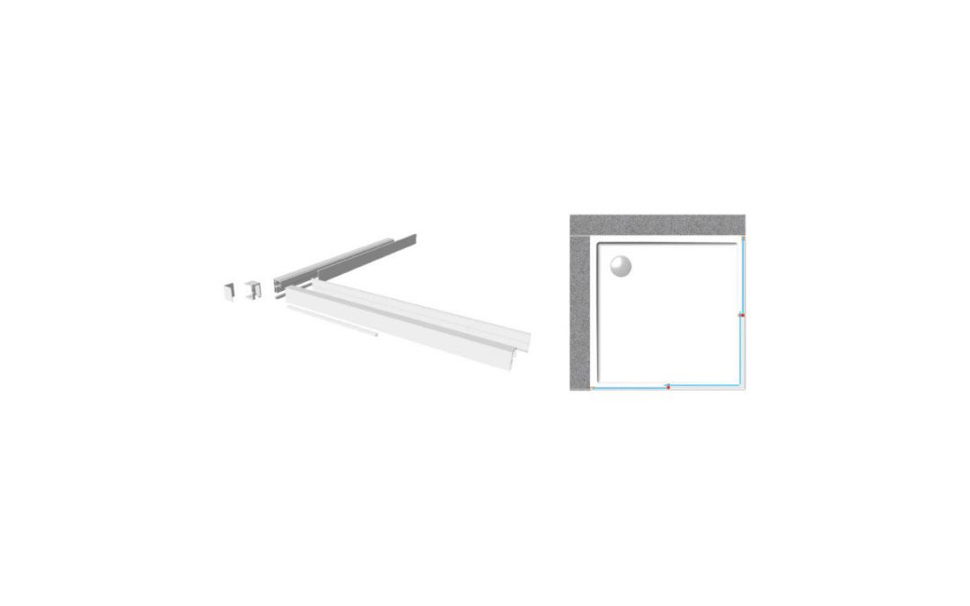 Art. IPCK90 – Kit profili per cabine doccia doppia anta a 90°, disponibile nella misura 110 cm
