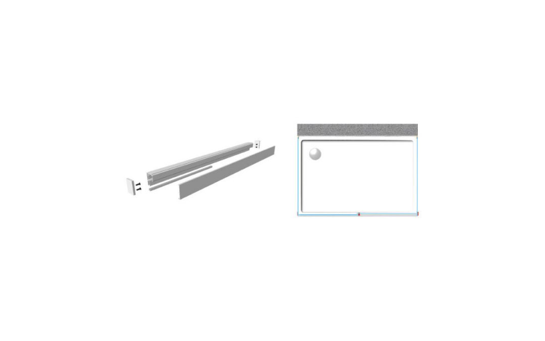 Art. IPCKV2-145/IPCKV2-220 – Kit profili per cabine doccia con due spalle in vetro, disponibile nelle misure 145 o 220 cm